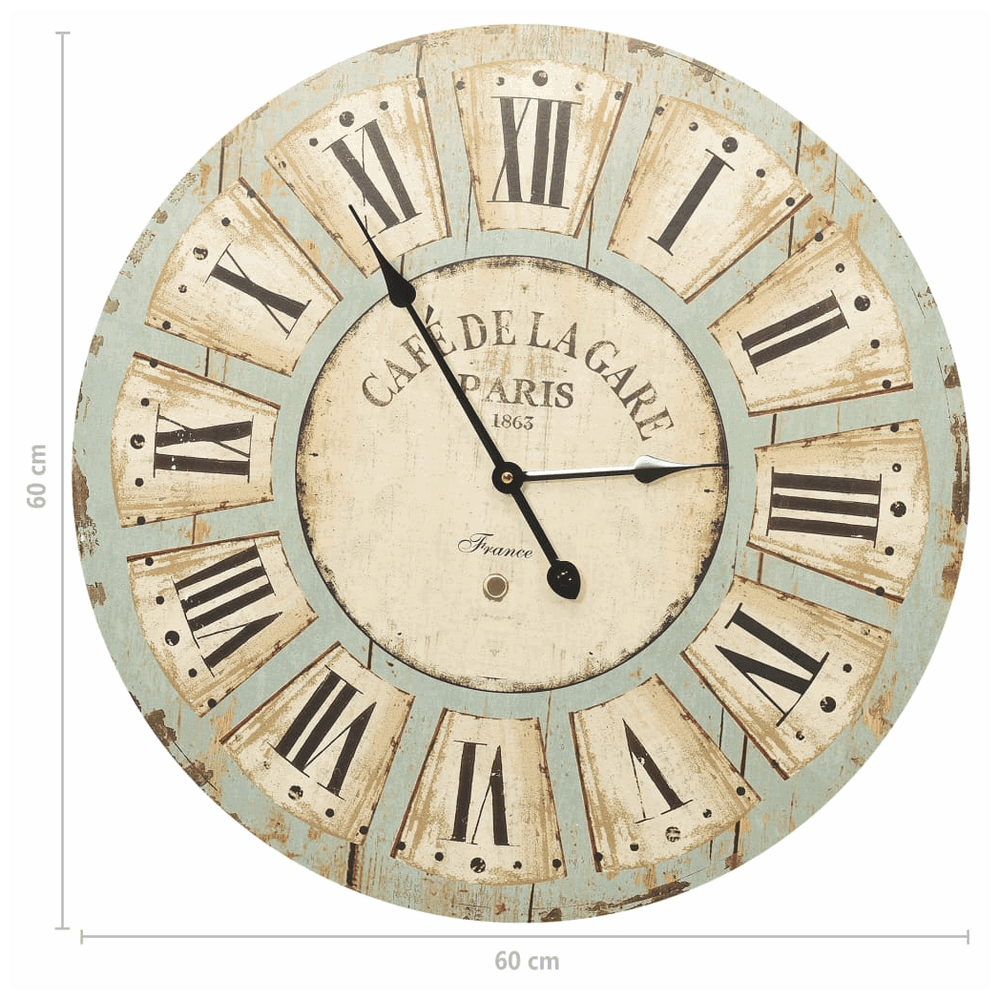 Wall Clock Multicolour 60 cm MDF vidaXL