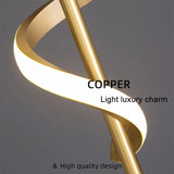 Copper wall light with a sleek design, featuring a stylish twist and high-quality finishes