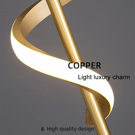 Copper wall light with a sleek design, featuring a stylish twist and high-quality finishes