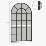 Wise Galleria Wall Mirror with Arched Design and Black Frame, Ideal for Stylish Bathroom Decor