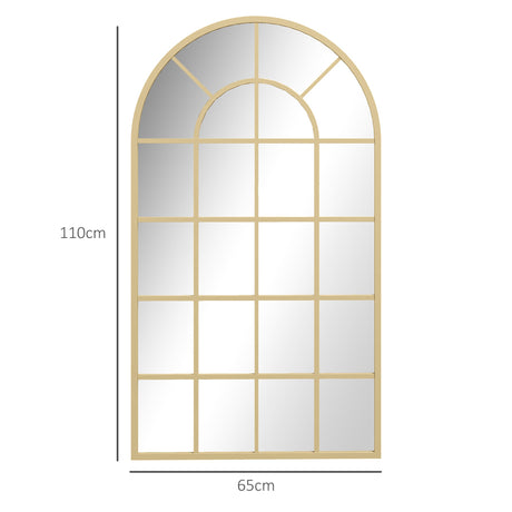 Elegant Wall Mirror by Wise Galleria with an arched design and gold frame for stylish bathroom decor