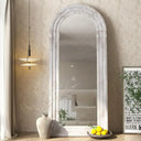 Elegant Nisu Home Wall Mirror with an Arched Design and Wooden Frame for Home Decor
