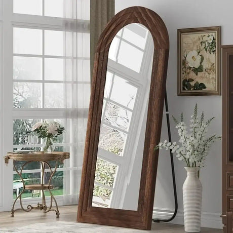 Nisu Home Wall Mirror in a wooden frame, perfect for enhancing natural light in any room