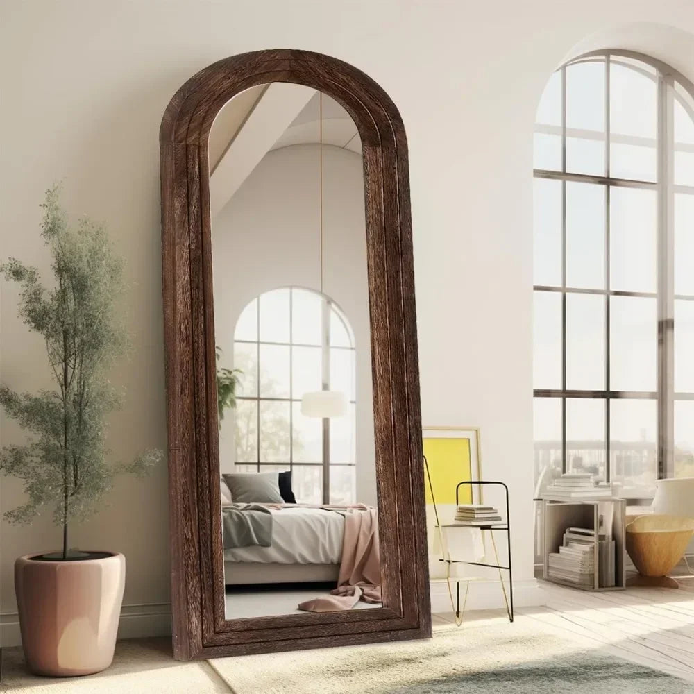 Nisu Home Wall Mirror with Rustic Wooden Frame Perfect for Enhancing Home Decor