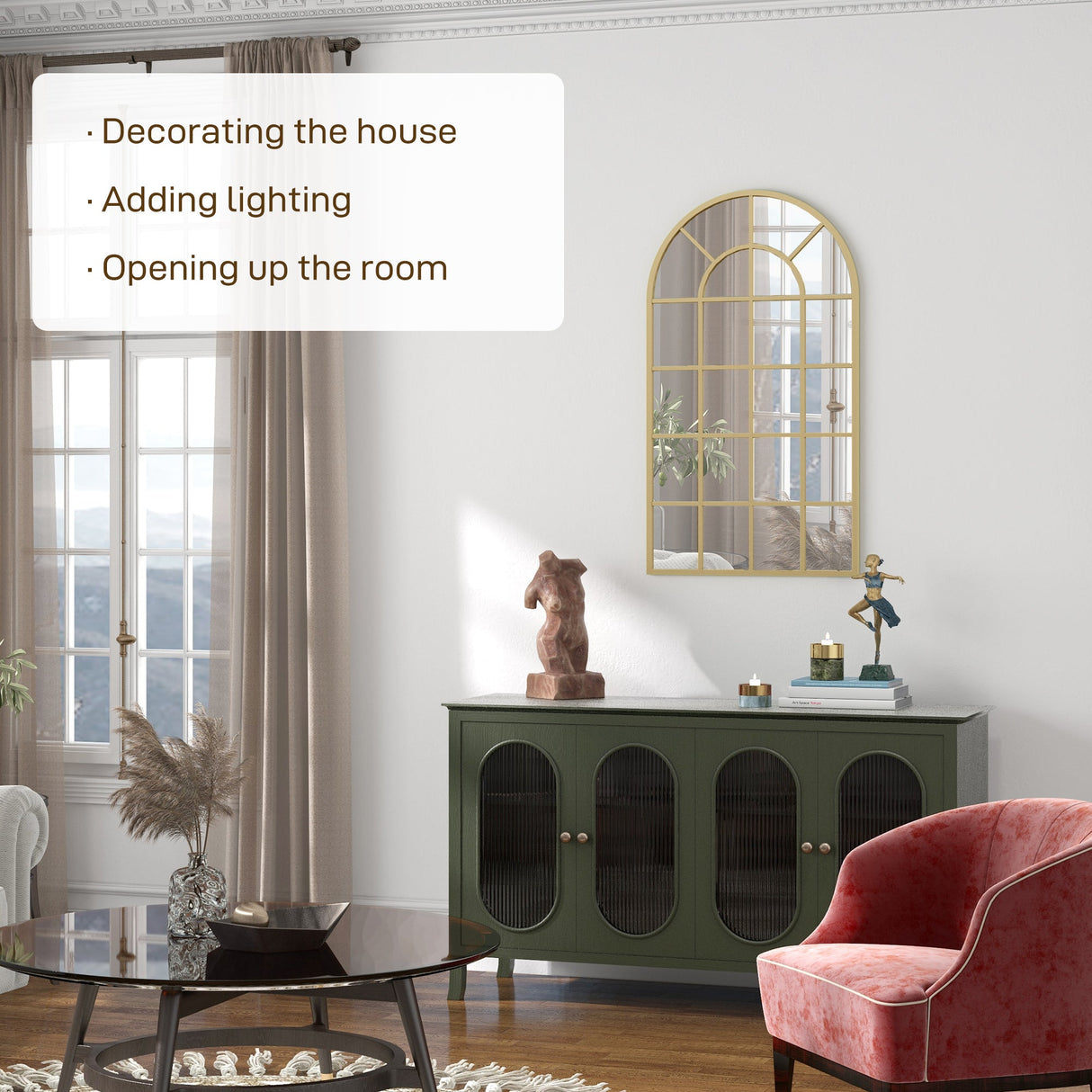 Stylish Wall Mirror from Wise Galleria enhancing room decor and lighting with an elegant design