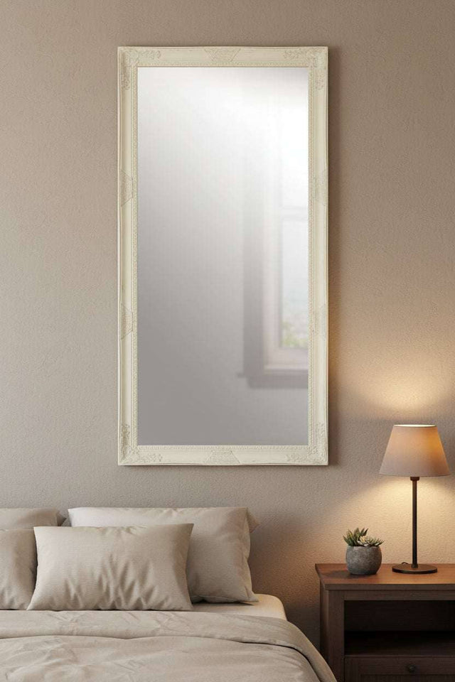 Andrey White And Brushed Gold Finish Wall Mirror Orsina