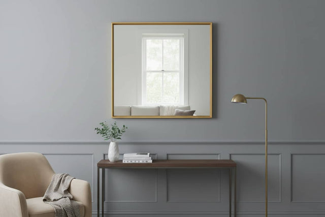 Ando Medium Square Gold Finish Wall Mirror Orsina