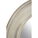 Orsina Wall Mirror with Elegant Beaded Frame and Subtle Silver Finish