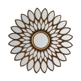 Orsina Decorative Wall Mirror in Sunflower Design with Gold Accents for Hallway Decoration