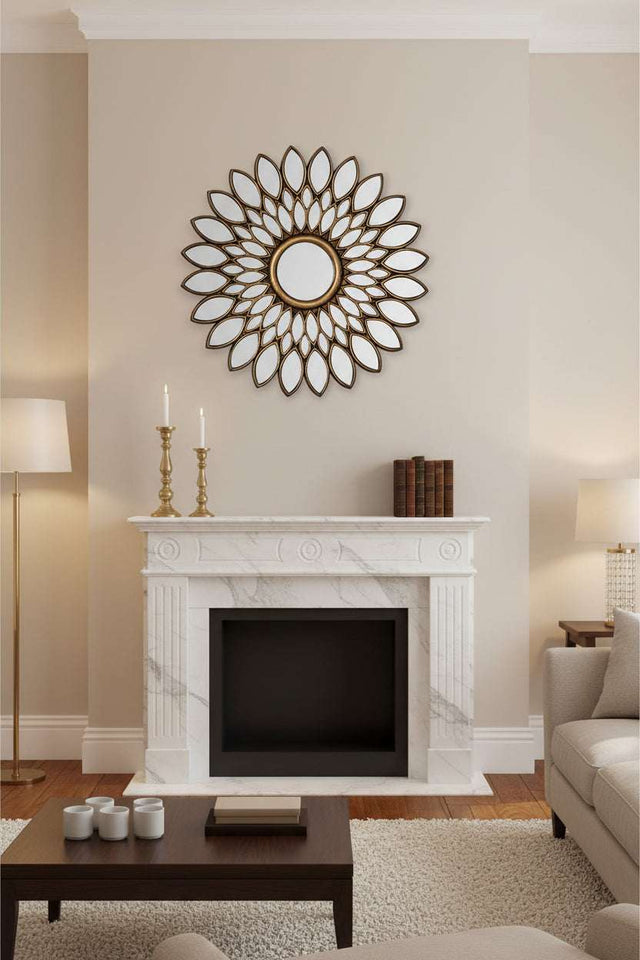 Orsina Decorative Wall Mirror in Sunflower Design, Perfect for Enhancing Hallway Decor