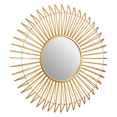 Orsina Gold Decorative Wall Mirror with a Sunburst Design for Contemporary Interiors