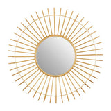 Orsina Sunburst Wall Mirror with a Gold Frame and Radiating Design for Home Decor