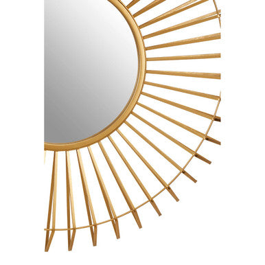 Orsina Wall Mirror with a Gold Sunburst Design and Reflective Centre for Modern Interiors