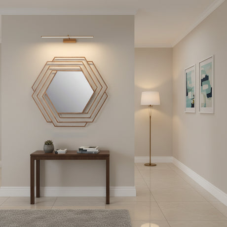 Orsina Wall Mirror in an elegant hexagonal design above a console table in a stylish interior