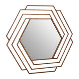 Orsina Hexagonal Wall Mirror with Unique Layered Frame for Stylish Home Decor