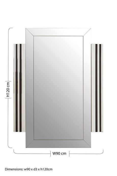 Orsina Wall Mirror with a sleek design featuring elegant side accents and dimensions of 90x120 cm