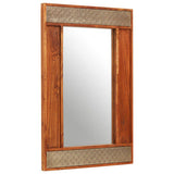 Orsina Wall Mirror with Wooden Frame and Decorative Accents for Hallway Use