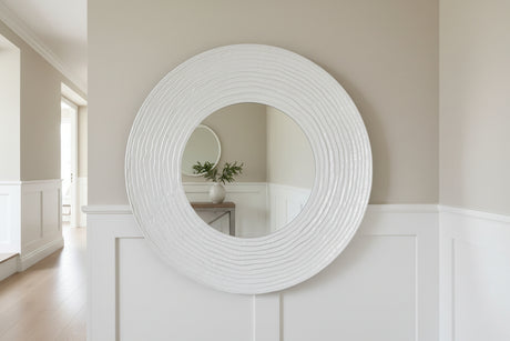 Athena Round Wall Mirror with Silver Finish Orsina