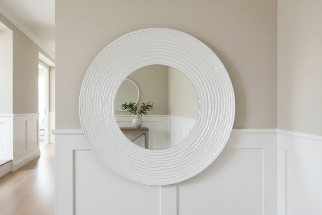 Athena Round Wall Mirror with Silver Finish Orsina