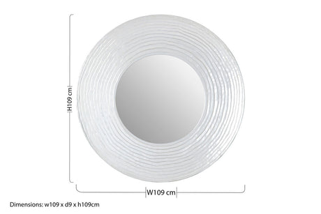 Athena Round Wall Mirror with Silver Finish Orsina