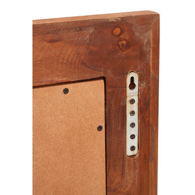 Close-up of an Orsina Wall Mirror frame showing wood grain and hanging mechanism