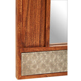 Orsina Wall Mirror with Decorative Patterned Border and Wooden Frame for Stylish Hallways