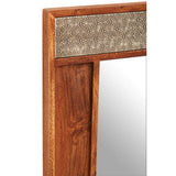 Orsina Wall Mirror with Detailed Wooden Frame and Elegant Design for Hallway Decor