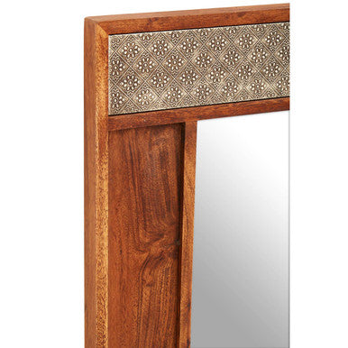 Orsina Wall Mirror with Detailed Wooden Frame and Elegant Design for Hallway Decor