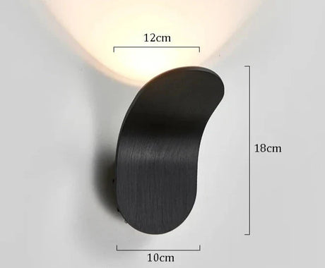Nisu Home Wall Sconce with a sleek black design, measuring 12cm by 10cm, ideal for modern decor