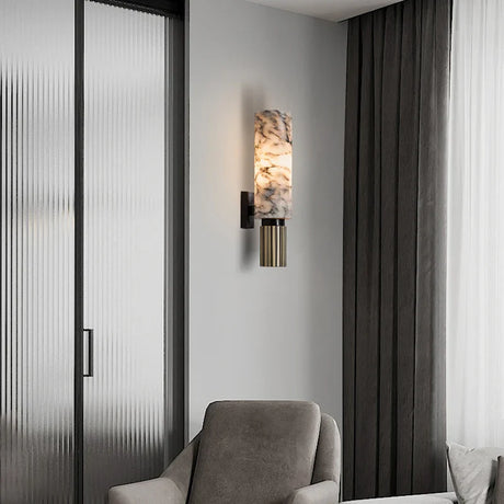 Nisu Home Wall Sconce with a sleek design and marble finish, enhancing modern interior aesthetics