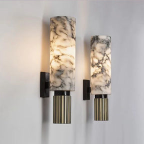 Stylish Nisu Home Wall Sconce featuring a marble design with sleek metallic accents