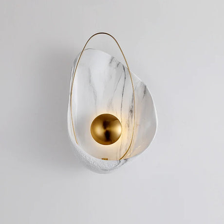 Modern Nisu Home Wall Sconce with a marble design and elegant gold accents for stylish illumination