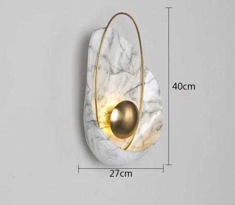 Elegant Nisu Home Wall Sconce in Marble Design with Gold Accent for Modern Interiors