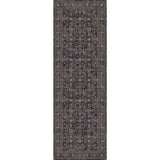 Elegant grey washable rug with intricate floral patterns, perfect for hallways and entryways