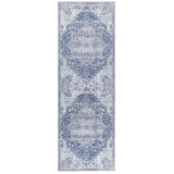 Elegant blue patterned washable rug perfect for adding style to modern home decor