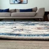 Stylish washable rug with floral design, perfect for enhancing living room aesthetics