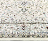 Elegant floral design washable rug featuring intricate patterns and soft colours for home decor