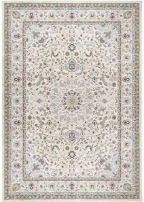 Elegant floral patterned washable rug in soft pastel colours, ideal for enhancing home decor