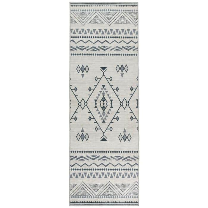 Stylish Washable Rug with Geometric Patterns in Neutral Colours for Any Home Decor
