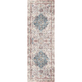 Elegant patterned washable rug in neutral tones, perfect for hallways or living spaces