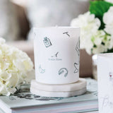 Avalon Home Wax Glass Candle in White with Elegant Design for Home Decor and Relaxation