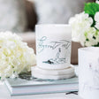 Avalon Home UK Wax Glass Candle with a minimalist design featuring a relaxing illustration