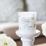 Avalon Home UK Wax Glass Candle with Elegant Script Design for Home Decor