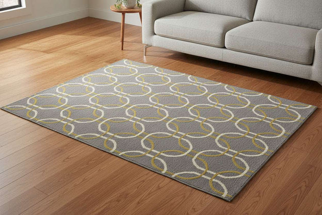 Stylish Orsina White and Green Rug with geometric pattern, perfect for modern living rooms