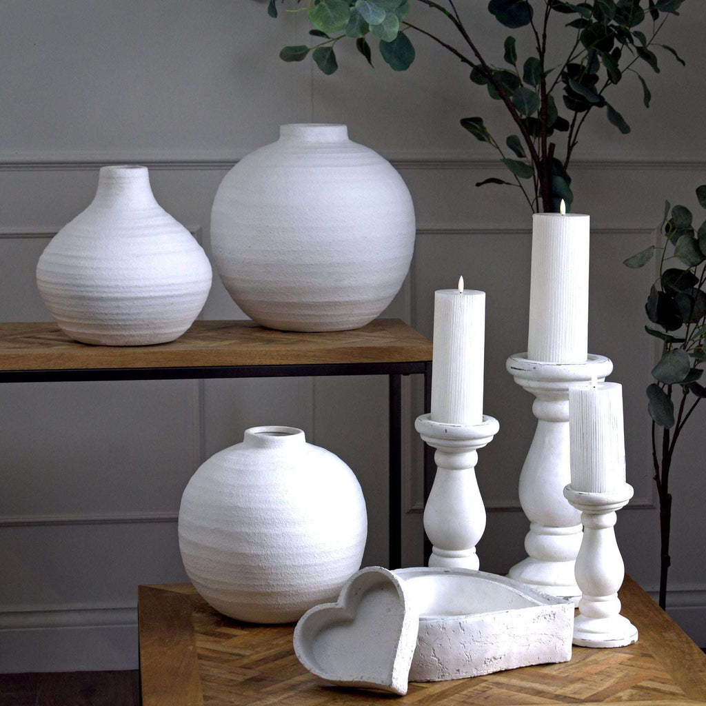 Tiber Large Matt White Ceramic Vase Shades 4 Seasons