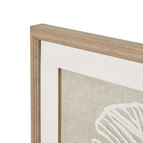 Large Plume White Feather Art Mounted In Beaded Frame Shades 4 Seasons