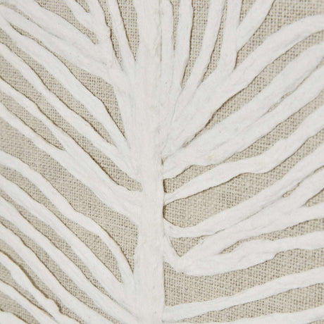 Large Plume White Feather Art Mounted In Beaded Frame Shades 4 Seasons