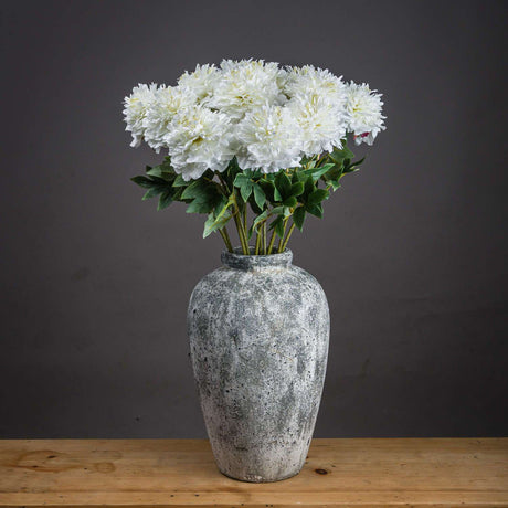 Shades 4 Seasons White Peony Single Stem Spring Flower WHITE PLASTIC Shades 4 Seasons