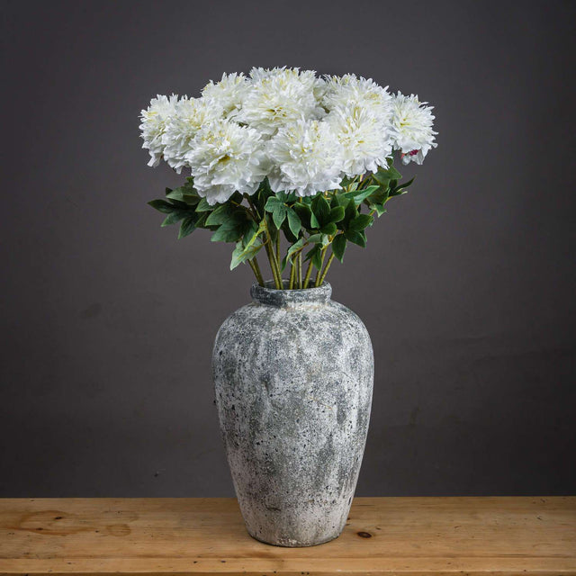 Shades 4 Seasons White Peony Single Stem Spring Flower WHITE PLASTIC Shades 4 Seasons