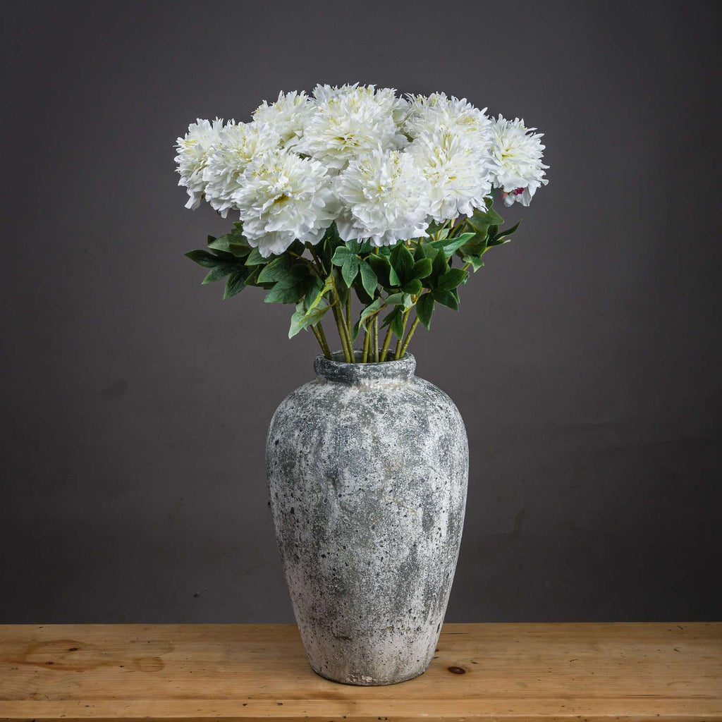 Shades 4 Seasons White Peony Single Stem Spring Flower WHITE PLASTIC Shades 4 Seasons